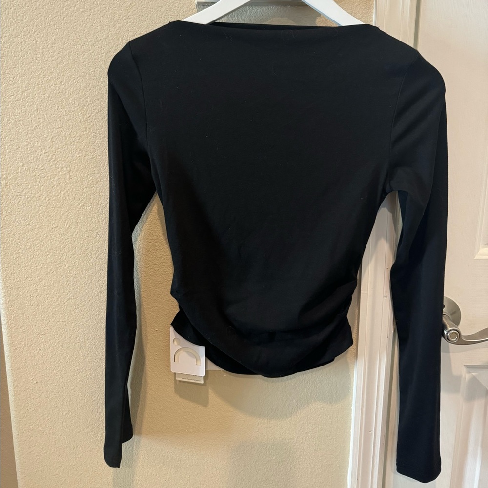 Top from The Commense Long sleeve boat neck with rushed sides Brand new w/ tags